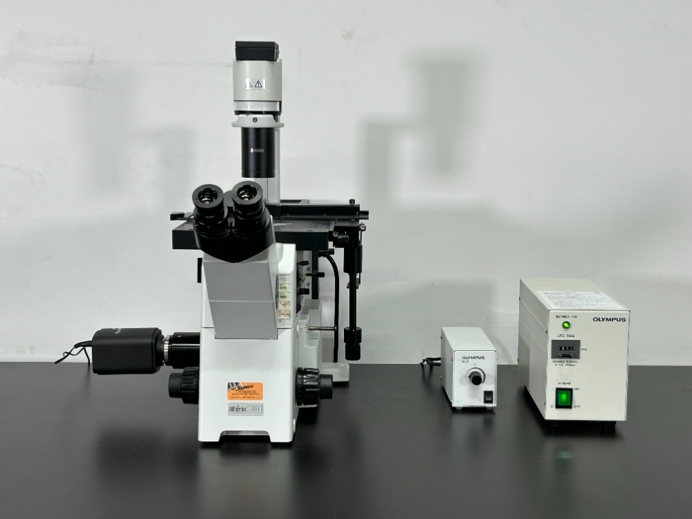 Image of Olympus IX61 Inverted Microscope w/ Light Source